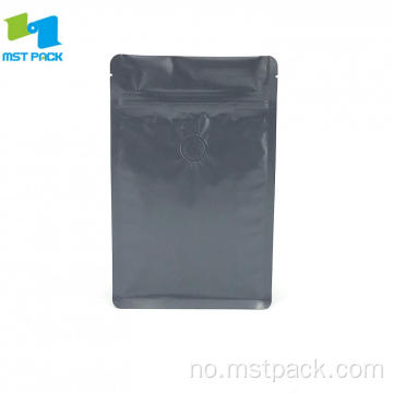 250g matt svart kaffe glidelåspose